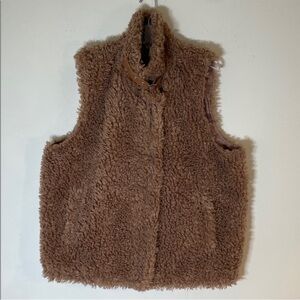 INC International Concepts Boho Brown Faux Fur Sherpa Vest. XL. NWT.